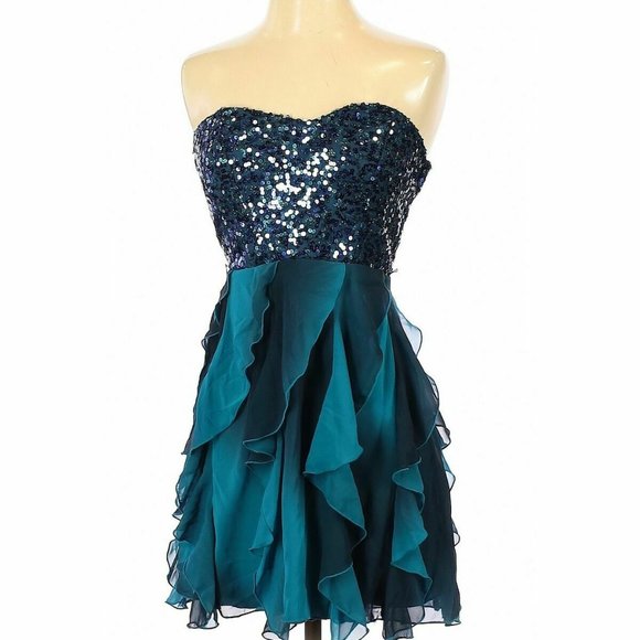 $89 Speechless Women Blue Cocktail Dress 3 - Picture 1 of 2